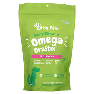 Zesty Paws, Hemp Elements, Omega OraStix For Dogs, All Ages, Peppermint, 12 oz (340 g)