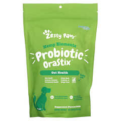 Zesty Paws (زيستي باوز)‏, Hemp Elements, Probiotic NutraStix For Dogs, All Ages, Peppermint, 12 oz (340 g) (المنتجات المتوقفة) 