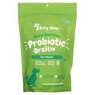 Zesty Paws, 火麻元素，犬用 Probiotic Nutrastix，全年齡段，薄荷味，12 盎司（340 克）