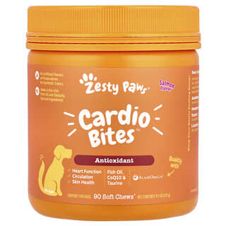 Zesty Paws, Cardio Bites™, для собак будь-якого віку, лосось, 90 м’яких жувальних таблеток, 315 г (11,1 унції)