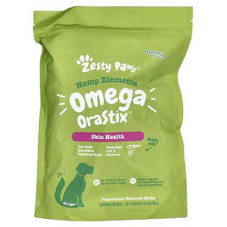 Zesty Paws, Hemp Elements, Omega Orastix, per cani, tutte le età, menta, 709 g