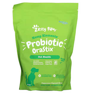 Zesty Paws, Hemp Elements, Probiotique OraStix, Pour chiens, Tous âges, Menthe poivrée, 709 g (25 oz)
