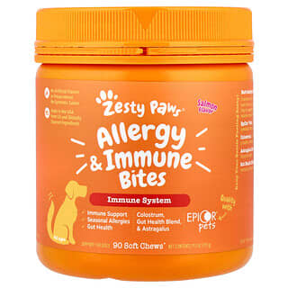 Zesty Paws, Алергични и имунни ухапвания, за кучета, всички възрасти, сьомга, 90 меки дъвчащи хапки, 11,1 унции (315 g)