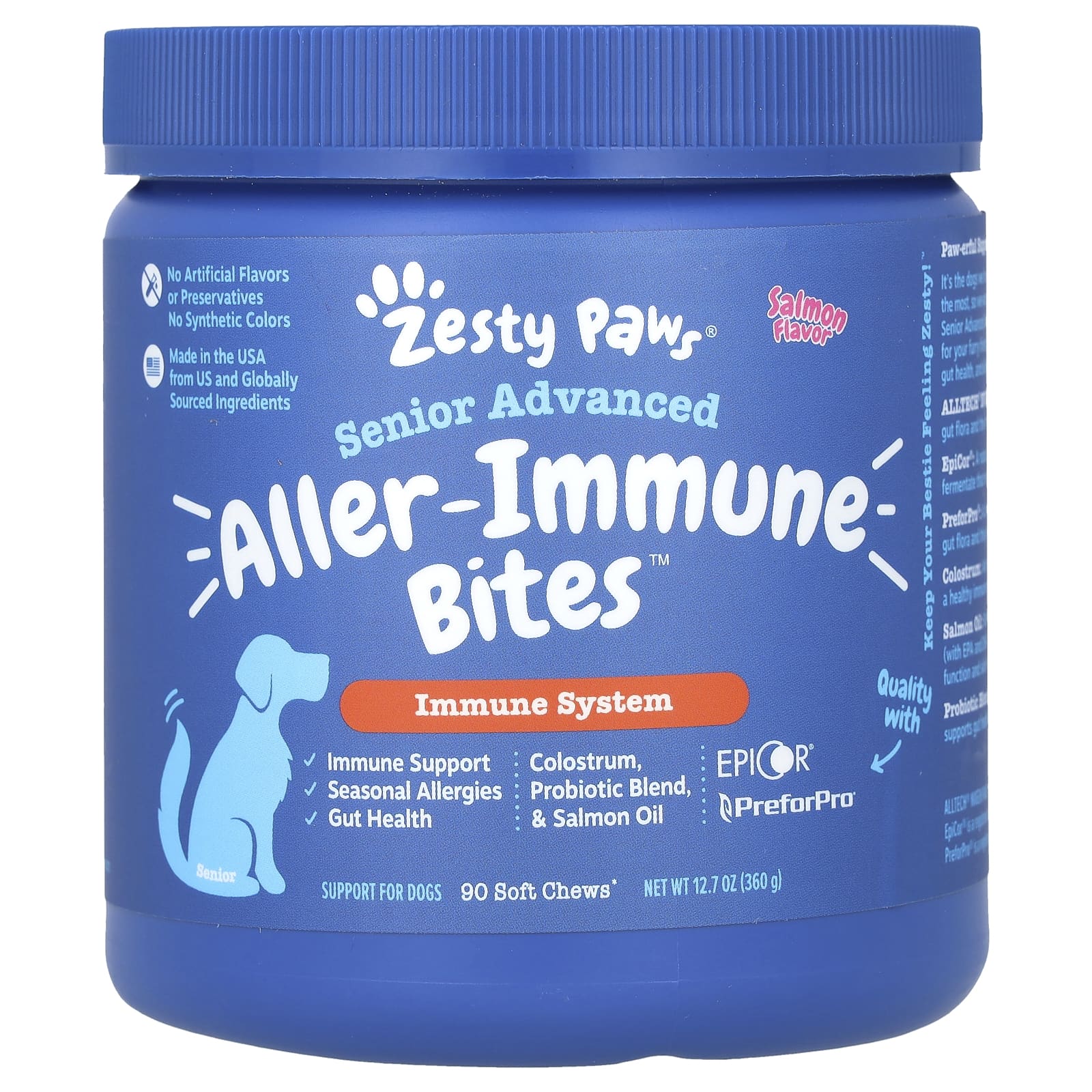 Zesty Paws, Senior Advanced AllerImmune Bites for Dogs, Immune System