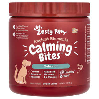 Zesty Paws, Ancient Elements, Calming Bites, For Dogs, All Ages, Bison, 90 Soft Chews, 11.1 oz (315 g)