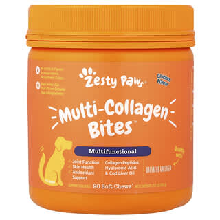 زيستي باوز‏, Multi-Collagen Bites ™ ، متعدد الوظائف ، للكلاب ، لجميع الأعمار ، دجاج ، 90 قطعة مضغ طرية