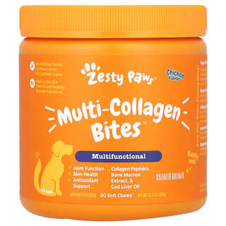 Zesty Paws, Multi-Collagen Bites, добавка с коллагеном для собак, для всех возрастов, курица, 90 жевательных таблеток