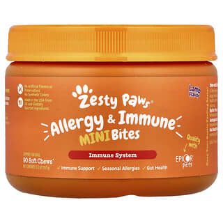 Zesty Paws, Allergy & Immune Mini Bites, For Dogs, Lamb, 90 Soft Chews, 5.5 oz (157 g)
