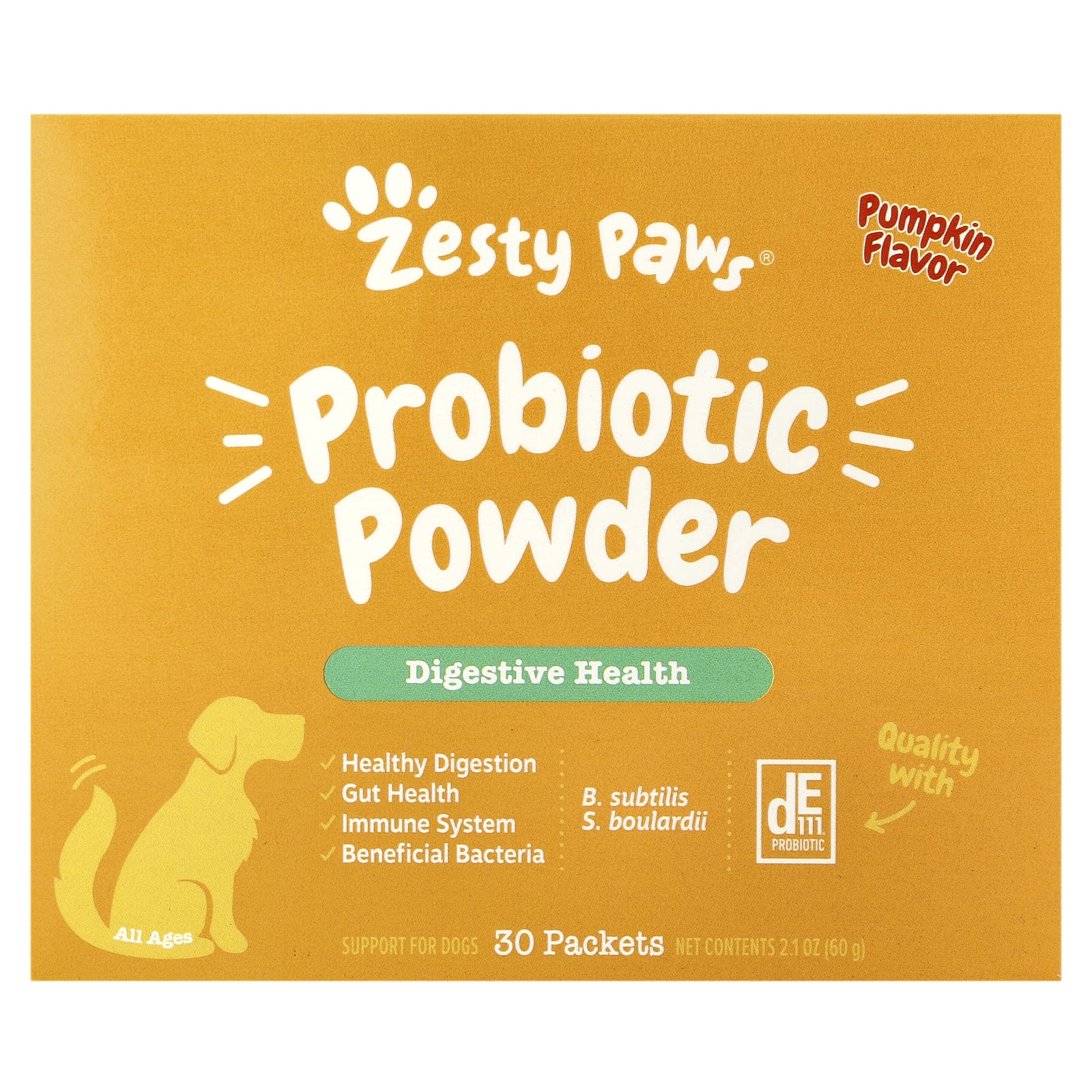 Probiotic Powder, For Dogs, All Ages, Pumpkin, 30 Packets, oz (60 g)