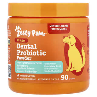 Zesty Paws, Dental Probiotic Powder, For Dogs, All Ages, Bacon, 3.17 oz (90 g)