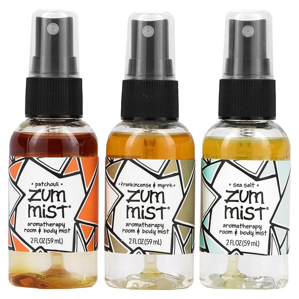 ZUM, Zum Mist, 미니 아로마테라피 룸 & 바디 미스트, 트리오 팩, 3팩, 각 59ml(2fl oz)