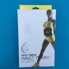 Ceinture De Sport Sweet Sweat Taille M – Noir Et Jaune, Pour Homme Et Femme, Gaine De Sudation