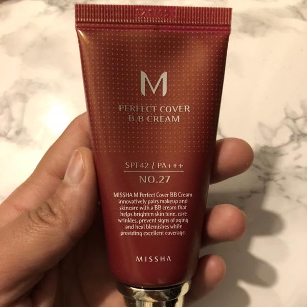 BB Cream Missha M Perfect Cover SPF50+ - Teinte 27, 20ml, Protection Solaire Intégrée