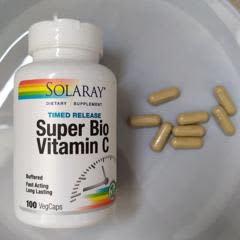 Vitamine C Tamponnée Solaray 500 Mg - 100 Gélules Végétales - Soutien Immunité - Péremption 12/2023