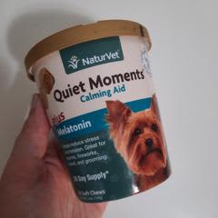 NaturVet Quiet Moments Calming Aid Plus Melatonin Dog Supplement, 18.6