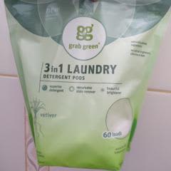 Grab Green 3in1洗濯洗剤ポッド 132ロッド✳︎ ベチバー 3-in-1 洗濯洗剤ポッド、無香料、 132 回分