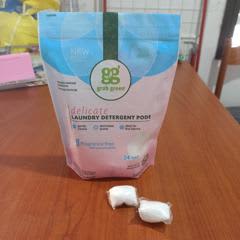 Grab Green 洗濯洗剤ポッド　60個　iHerb 自動食洗機用粉末洗剤ポッド、無香料、60回分、1,080g（2ポンド