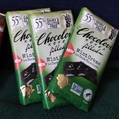 ミントクリーム入りダークチョコレート、カカオ55％、90g（3.2オンス）