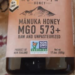 マヌカハニー、生・非加熱、MGO 573+、500g（17.6オンス）