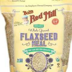 オーガニックフラックスシードミール、ホールグラウンド、907g（32オンス）