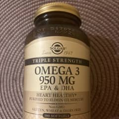 Complément Alimentaire Solgar Oméga 3 - 950mg EPA/DHA - Soutien Cardiovasculaire - 100 Gélules - Neuf