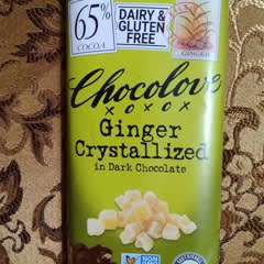 砂糖漬けショウガ入りダークチョコレート、カカオ65％、90g（3.2オンス）