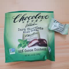 ミントクリーム入りダークチョコレート、カカオ55％、100g（3.5オンス）