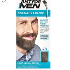 口髭＆あご髭用、ブラシインカラー、M-30ライトミディアムブラウン