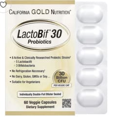 LactoBif® 30 Probiotics, 30 Billion CFU, 60 Veggie Capsules