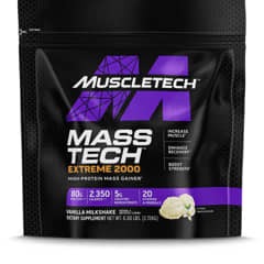 Mass-Tech™ Extreme 2000, Vanilla Milkshake, 6 lbs (2.72 kg) Mass-Tech™ Extreme 2000, Vanilla Milkshake, 6 lbs (2.72 kg)