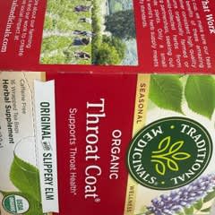 Organic Throat Coat、アカニレ入りオリジナル、カフェイン Organic Throat Coat、アカニレ入りオリジナル、カフェイン
