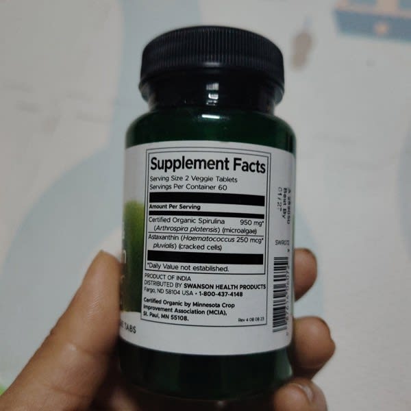astaxanthin spirulina l carnitine Page 1 - Reviews - Swanson Vitamins, Spirulina & Astaxanthin, 120 Veggie  Tabs