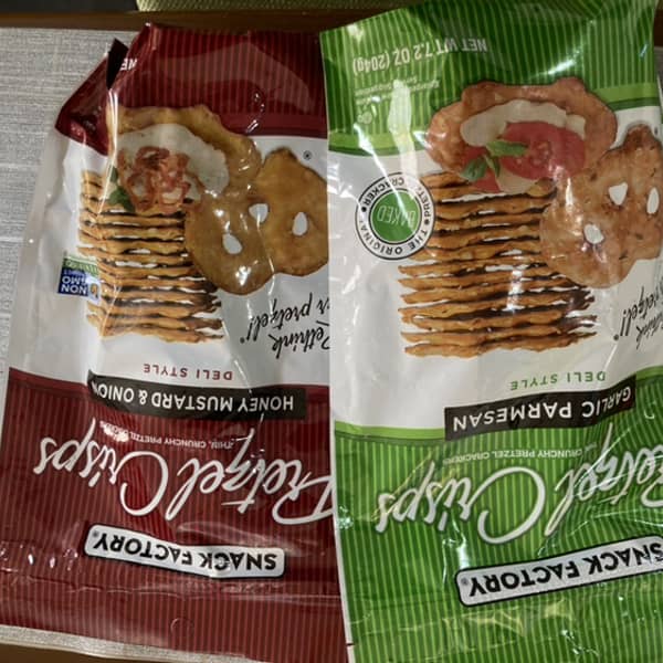 ページ 1 - レビュー - Snack Factory, Pretzel Crisps, Honey Mustard