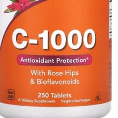 C-1000、ローズヒップ、バイオフラボノイド、250粒