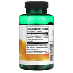 Swanson Vitamin E 1,000 IU (450 Mg) Softgels - 60 Count, High Potency Antioxidant