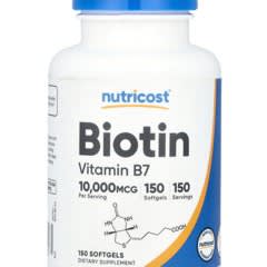 Biotin, Vitamin B7, 10,000 mcg, 150 Softgels