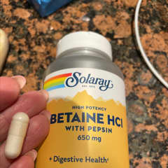 Bétaïne HCI Avec Pepsine & Acide Glutamique Solaray – 60 Caps Digestion