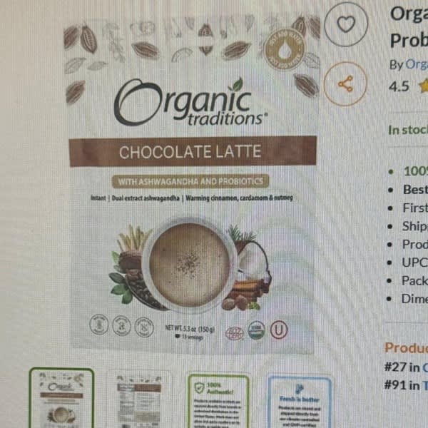 Page 1 - Reviews - Organic Traditions, Chocolate Latte with