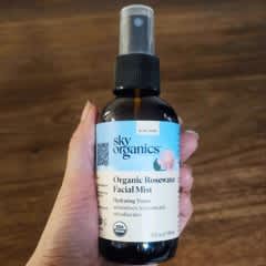100％ピュアオーガニック、ローズウォーターフェイシャルミスト、保湿