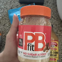 ピーナッツバターパウダー、糖類ゼロ、198g（7オンス）