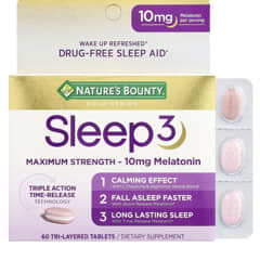 Nature's Bounty, Sleep 3 +, Stress Support, 56 Tri-Layered Tablets