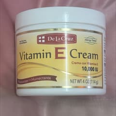 thumbnail image 2 of De La Cruz 10,000 IU Vitamin E Cream With Aloe Vera - 4 Oz (3 Jars) USA Made 2 of 4