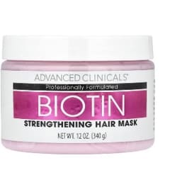 アドバンスクリニカルズ　ビオチン ビオチン、Strengthening Hair Mask、340ml（12液量オンス）