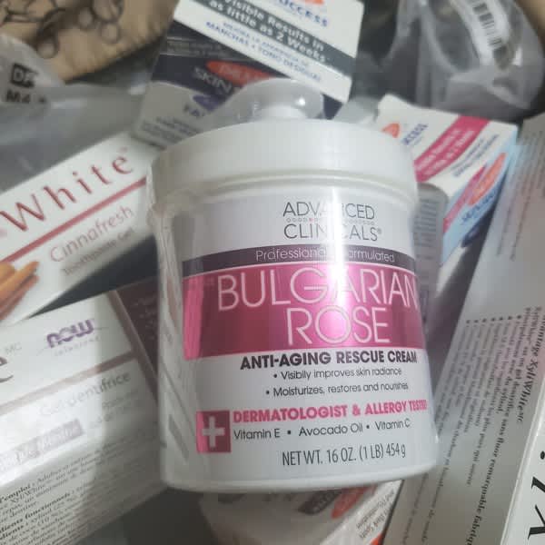 Advanced Clinicals Anti-Aging Rescue Cream – Bulgarian Rose, 16 Oz (454g)