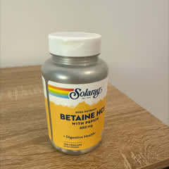 Complément Bétaïne HCI Avec Pepsine Solaray - 60 Caps Végétales, Digestion, Valable Jusqu’à 05/2027
