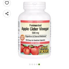 発酵アップルサイダービネガー、500mg、飲み込みやすいカプセル180粒