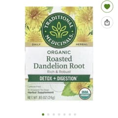 オーガニックタンポポ葉＆根茶、カフェインフリー、個包装ティーバッグ