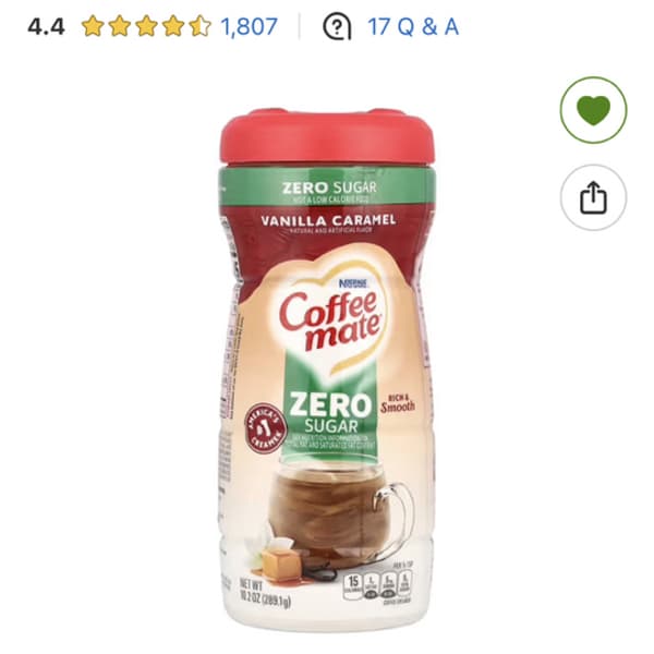 ページ 1 - レビュー - Coffee Mate, Powder Coffee Creamer, Zero