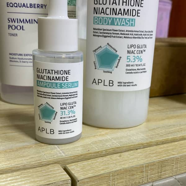 glutathione niacinamide serum review Review here ⬇️💖, I’ve been using the APLB Glutathione Niacinamide Serum  for a few weeks now, and I must say, I’m quite impressed with the results.  As someone with combination skin, I’m always cautious main image 1