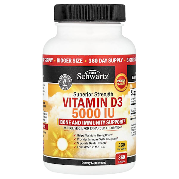 Vitamin D3, 5000 IU, 360 capsules